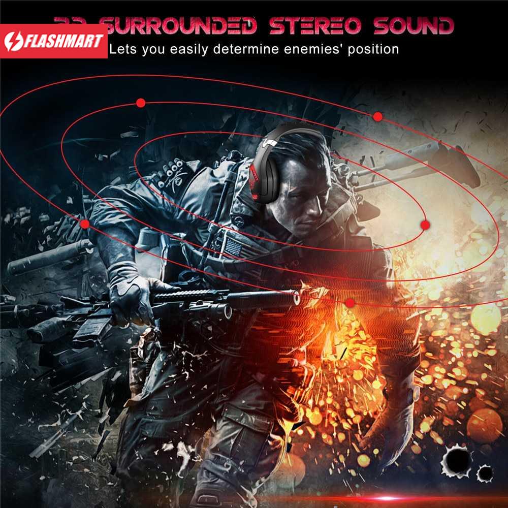 Flashmart ONIKUMA Hunterspider Gaming Headset Super Bass LED with Mic - K1B Pro
