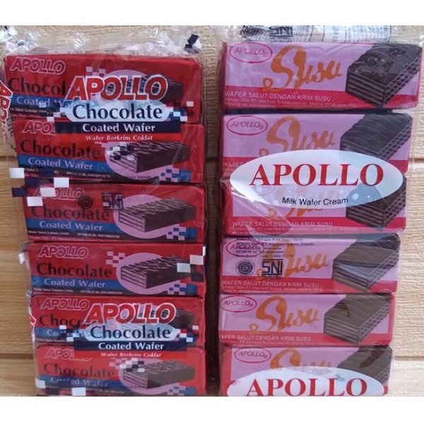 

Apollo Wafer made in Malaysia / Wafer Jadul ( 1 bungkus isi 12pc )