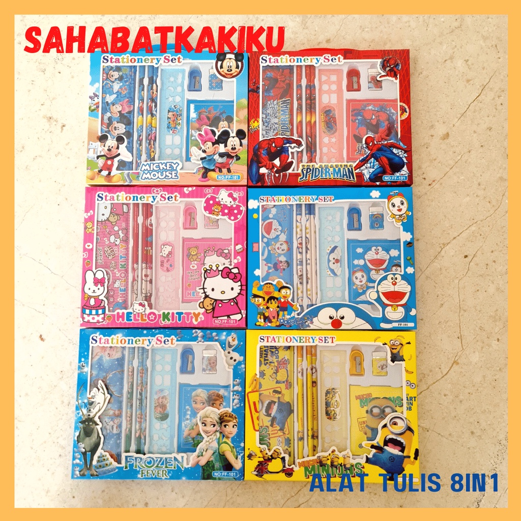 

Paket Alat Tulis Set 14 in 1 / Stationary Set 8 in 1 / Paket Alat Tulis Karakter Lengkap Dengan Kotak Pensil