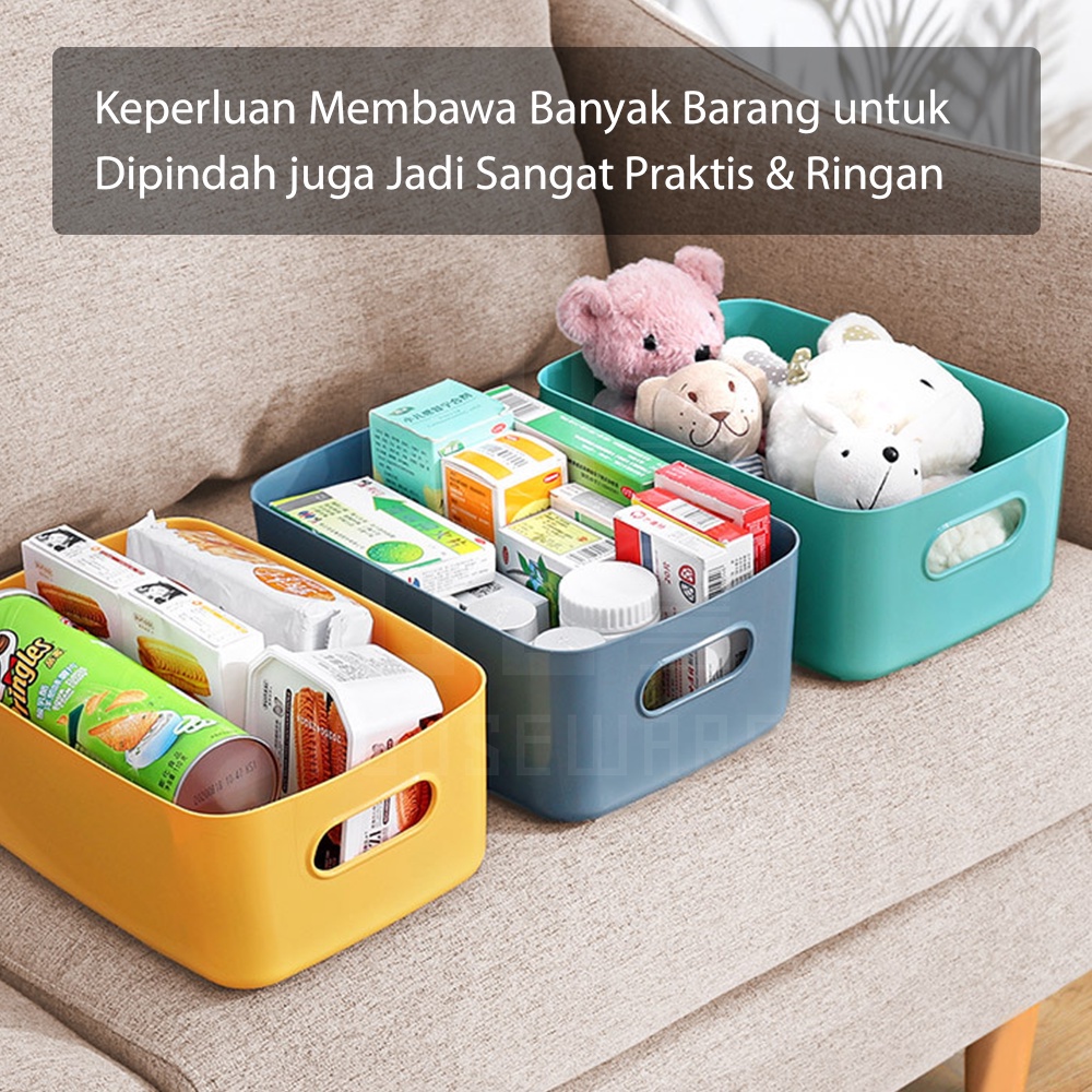 HUGO Keranjang Serbaguna Tempat Penyimpanan Mainan Pakaian Makanan Makeup Kosmetik Multifungsi Storage Box Organizer Bahan Plastik