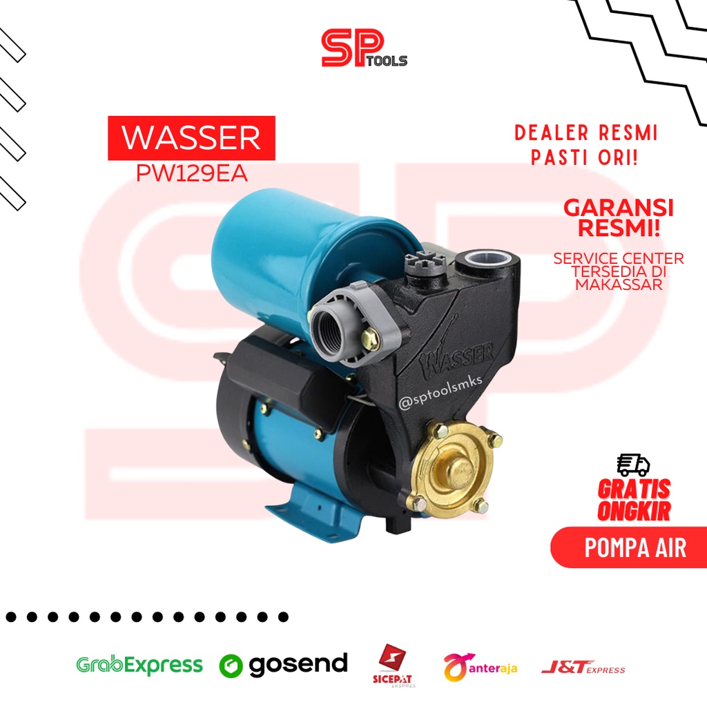 POMPA AIR SUMUR DANGKAL OTOMATIS WASSER PW129EA / PW-129 EA / PW 129 EA / WASSER PW-129EA