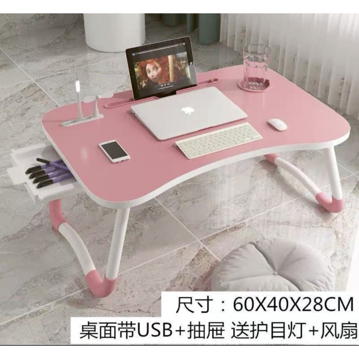 Meja Meja Belajar Usb Meja Laptop Laci Meja Lipat Usb + Laci