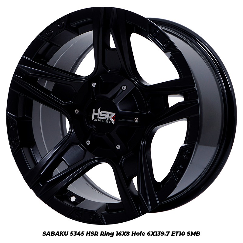 Velg HSR SABAKU Ring 16 Velg Offroad R16 Hardtop Ranger Fortuner Pajero Black