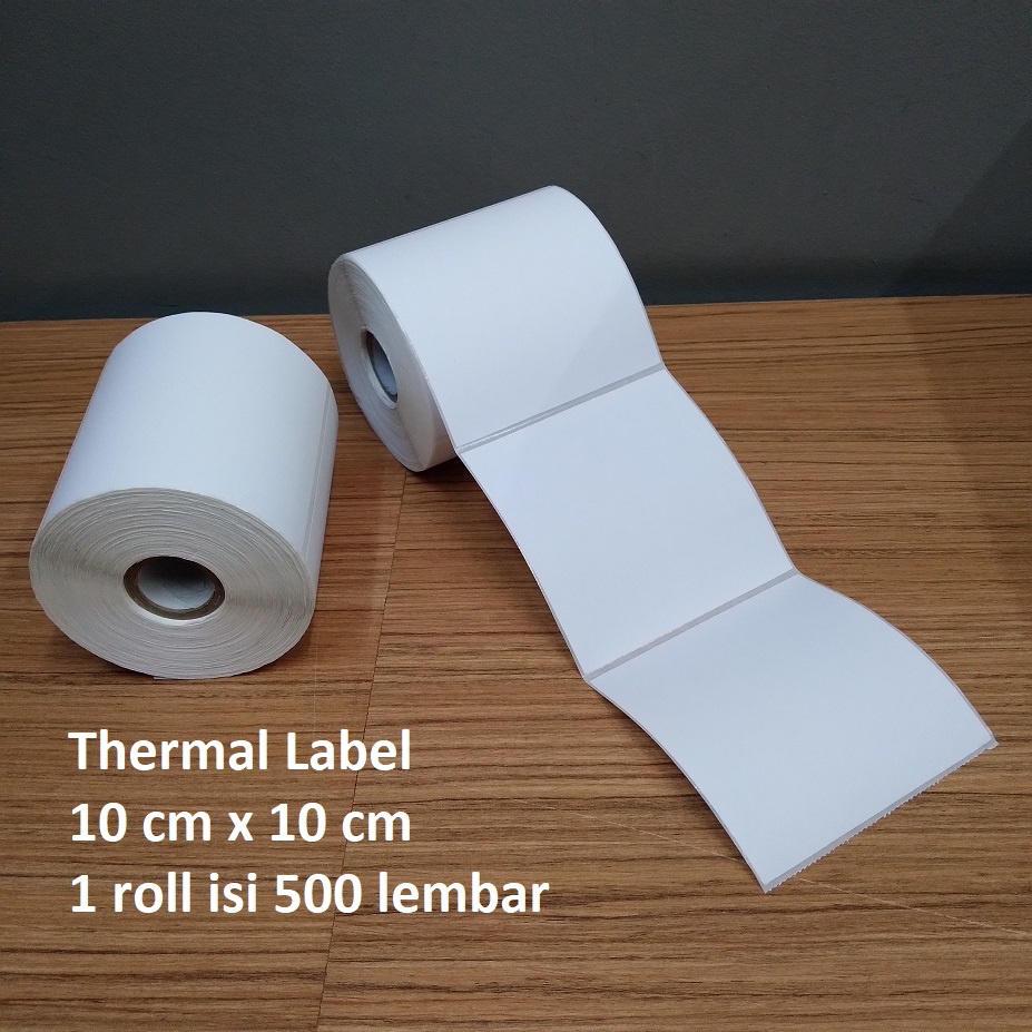 

Thermal Label 10x10cm Sticker Barcode 100x100mm isi 500pcs core 1 inch