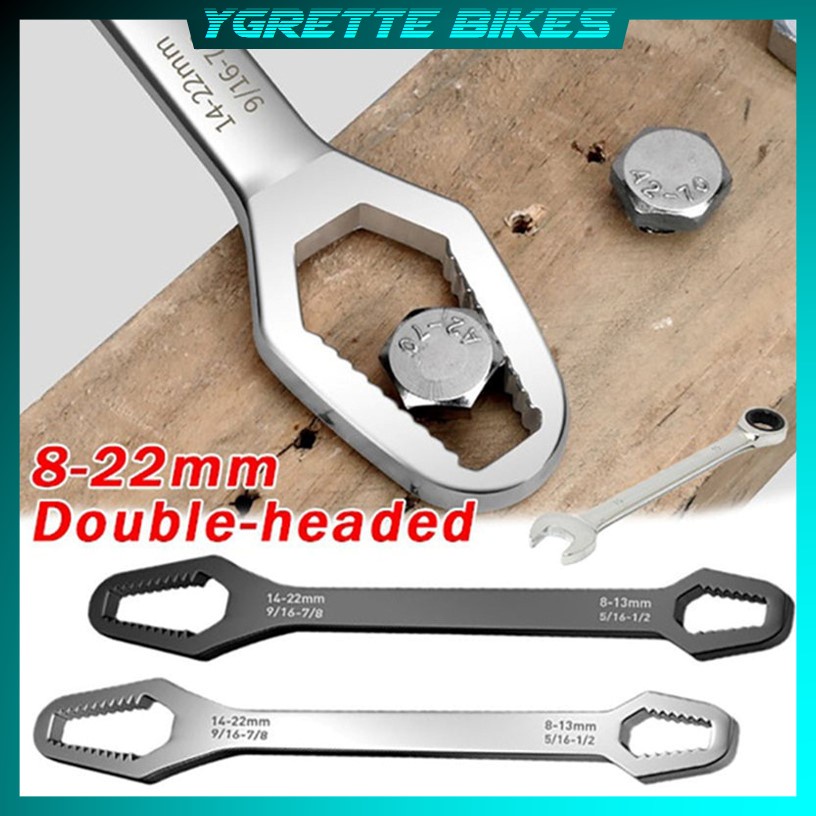 YGRETTE - Alloet Kunci Pas Double-Head Key Wrench Ratchet Spanner Kunci Torx Universal