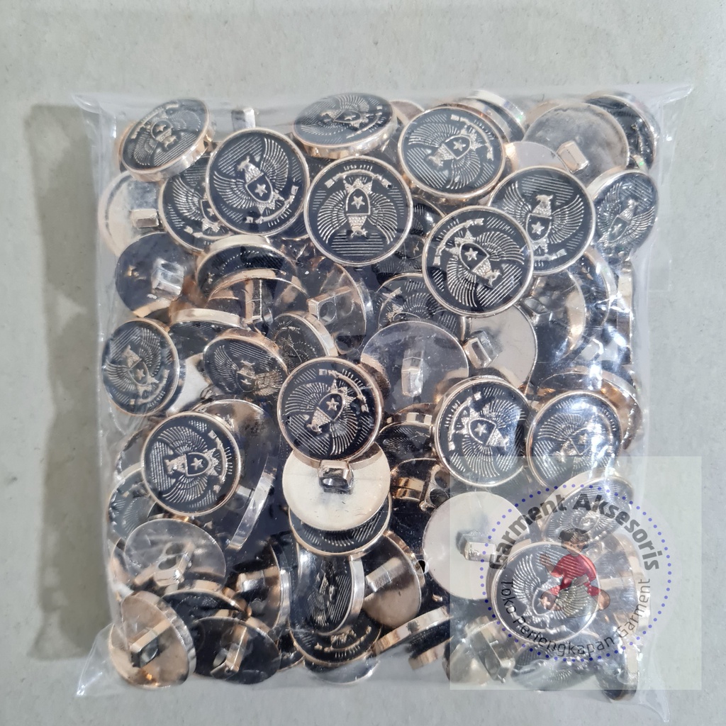 Kancing Jas Motif Garuda Ukuran 24L 32L Isi 144pcs Emas / Kancing Jas Epoxy Jamur Besar / Kancing Ja