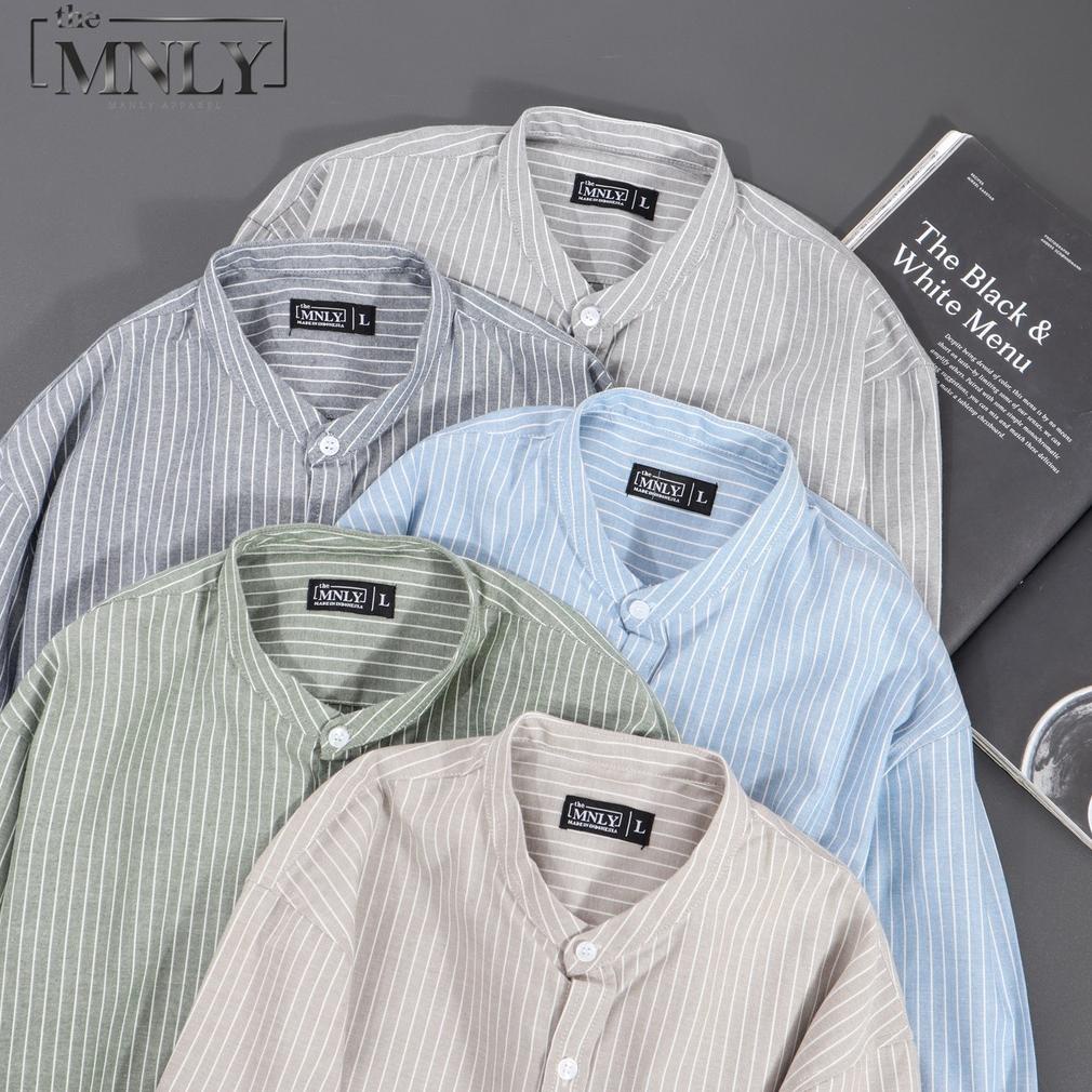 Kemeja Salur Shanghai Lengan Panjang Cotton Premium the MNLY Original