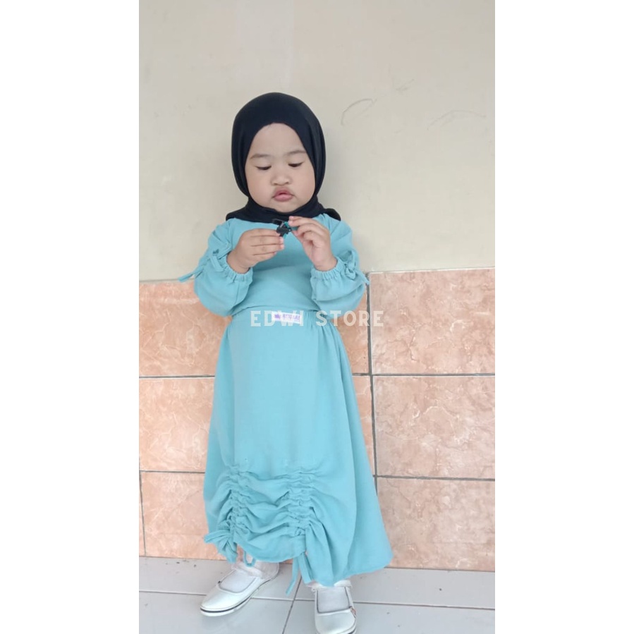 Set Rok Anak One Set Gamis Cringkle Premium Usia  2 - 6 tahun