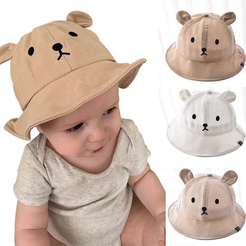 Topi Anak Cute Bear Spring Summer Hat - ZH-03 - Brown