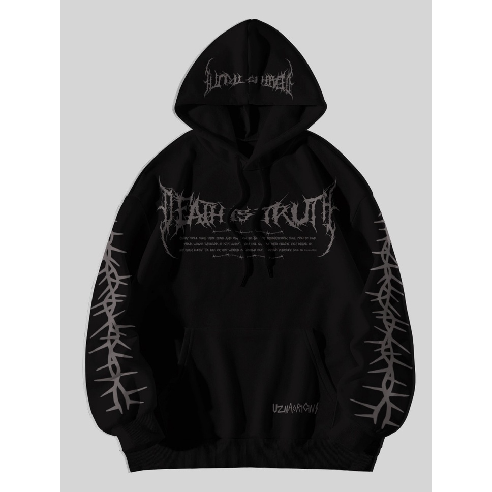 Sweater Hoodie Sablon Font Metal Kekinian Hodie Pria Distro Sz M L XL XXL