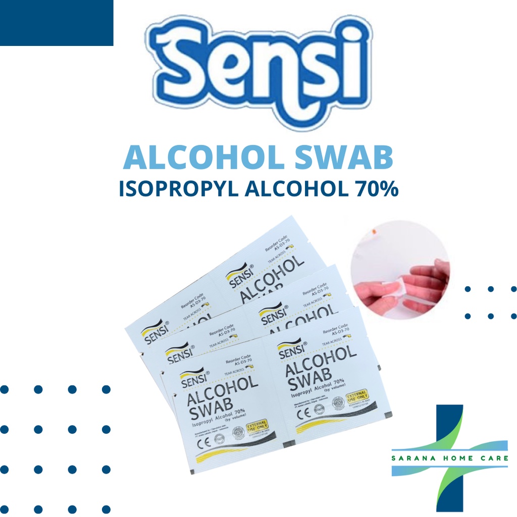 SENSI Alcohol Swab 100s/tisu alkohol/isopropyl 70%/ tisu pembersih kulit