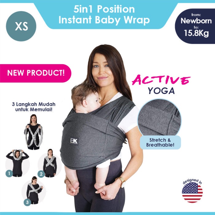 Terlaris Baby K'Tan Baby Carrier Active Yoga - Gendongan Bayi