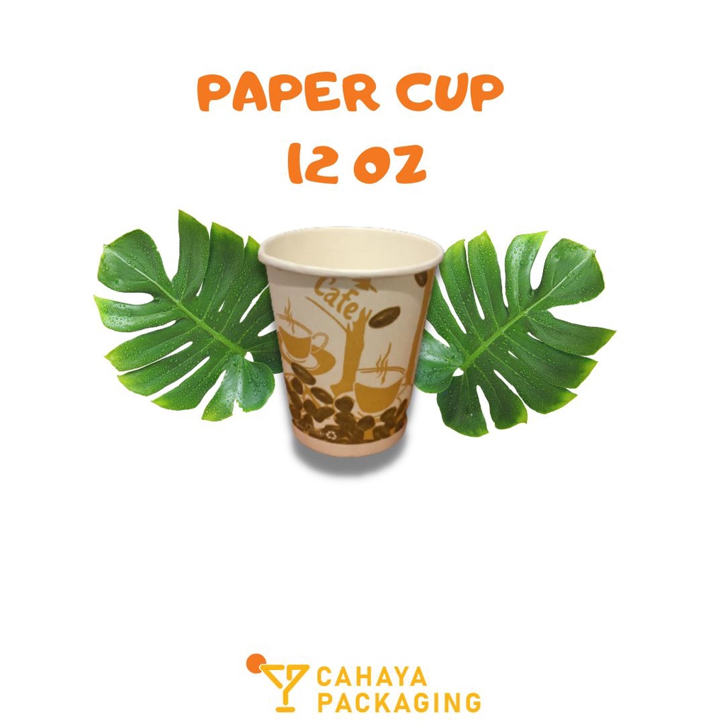 PAPER CUP 12 oz / HOT CUP /GELAS KOPI/ GELAS KERTAS MOTIF COFFE