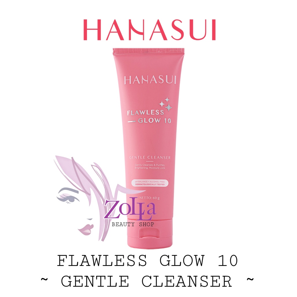 HANASUI FLAWLESS GLOW 10 GENTLE CLEANSER - BPOM - PEMBERSIH WAJAH