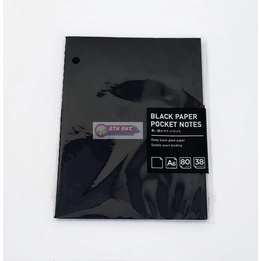 

Panmomo Black Paper Pocket Notes A6