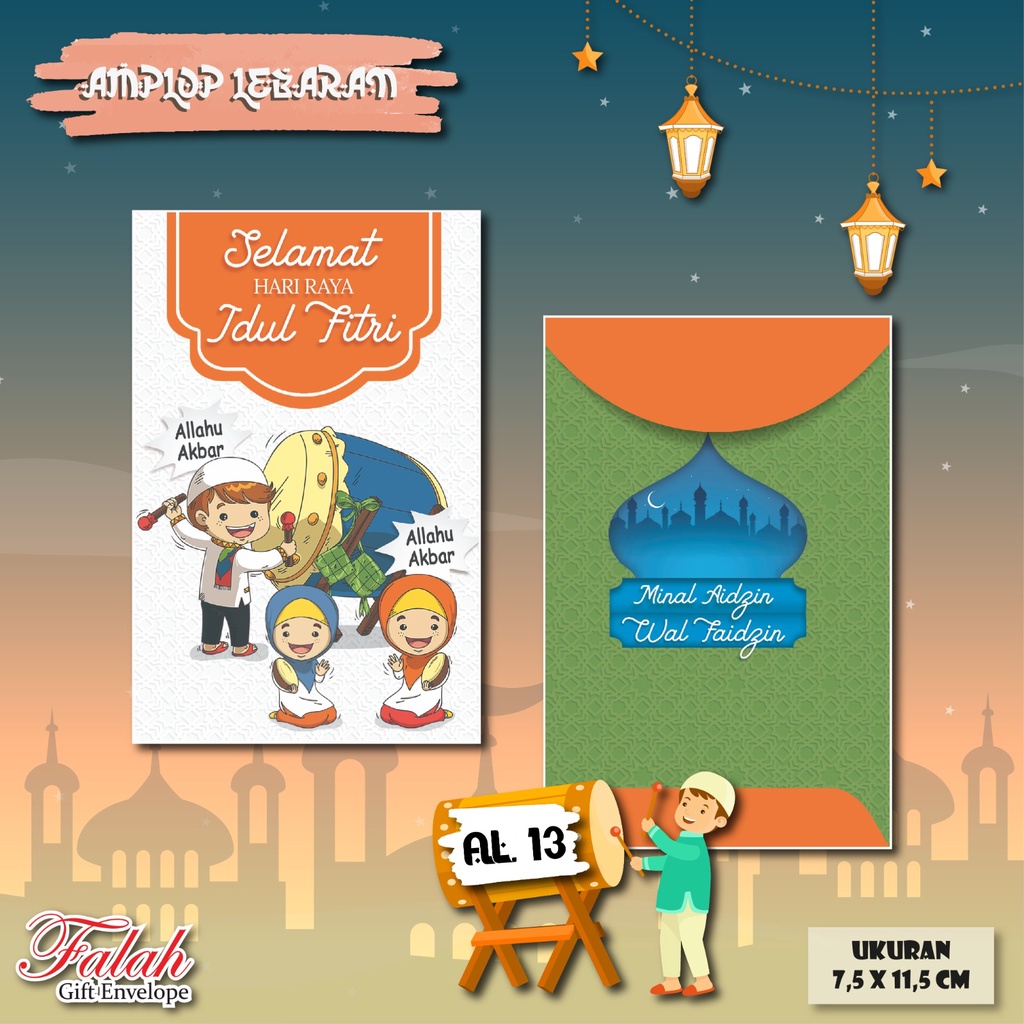 

Amplop Lebaran Falah Kode AL 13 Isi 50 pcs / Amplop Cantik / Amplop lucu / Amplop Lebaran Bisa Ecer