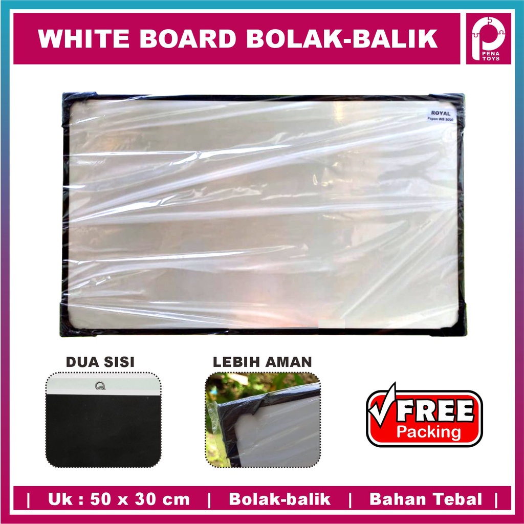 

Whiteboard Mini 30x50 cm Papan Tulis Kecil Multi Fungsi