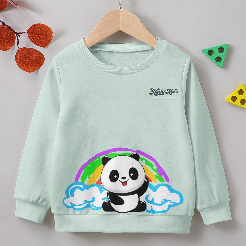 Sweater Anak Rainbow Panda Atasan Laki -  Laki Dan Perempuan - Hashi Kids