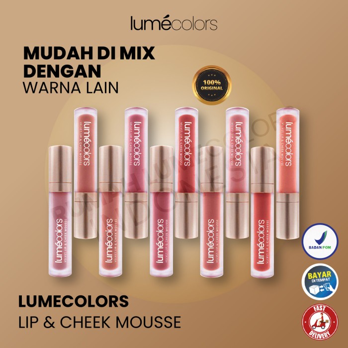 Lumecolors 3 In 1 Kosmetik Wajah Lipstik Blush On Eyeshadow Lip Cream