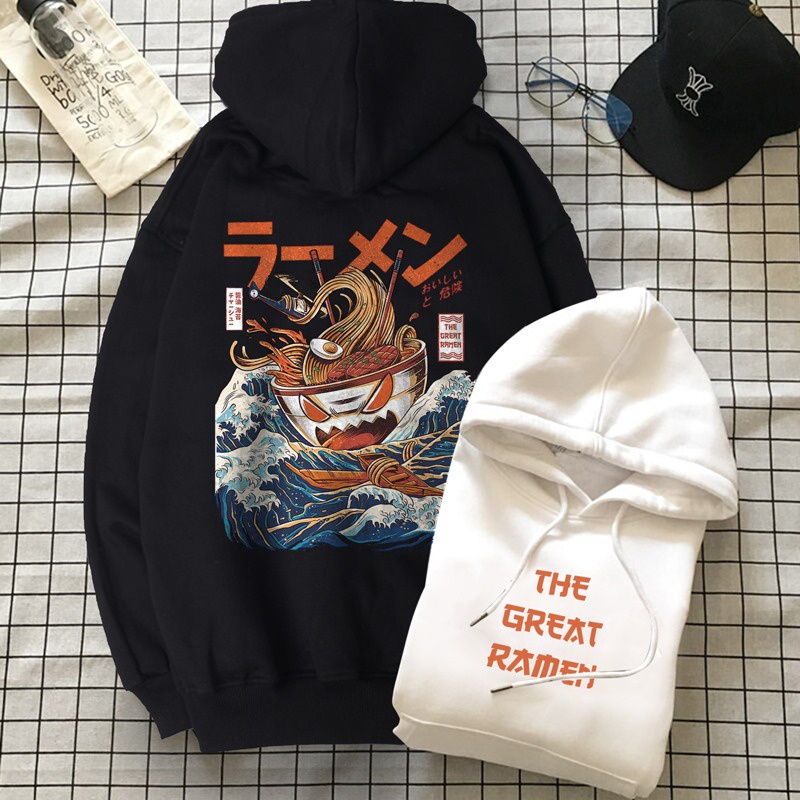 Parisdivarious Sweater Hoodie Jemper The Great Ramen Bahan Fleece Size S - XXL (Pria &amp; Wanita)