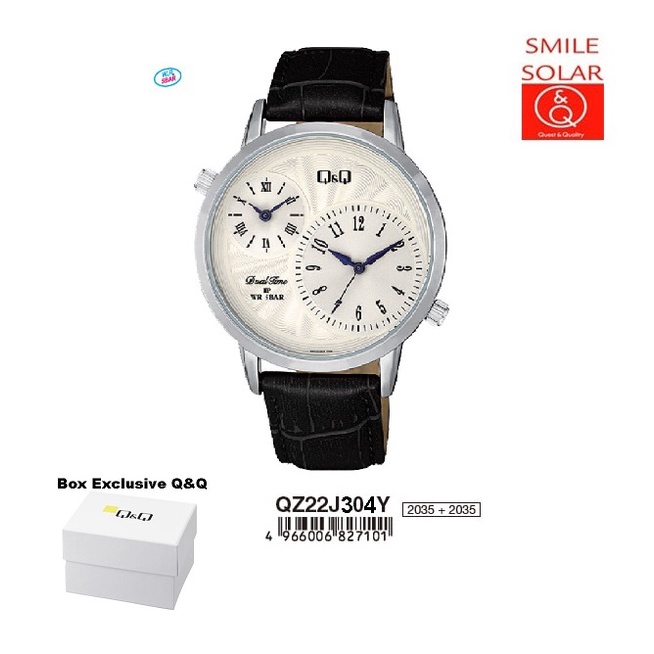 Jam Tangan Pria Stylist Casual Kulit Leather Analog Original Q&amp;Q QnQ QQ QZ22 QZ22J Series