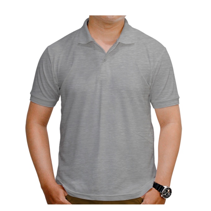 Kaos Polo Wangky Warna Abu Misty Muda (Grey) polo shirt kerah style classic 2 kancing dengan bahan L