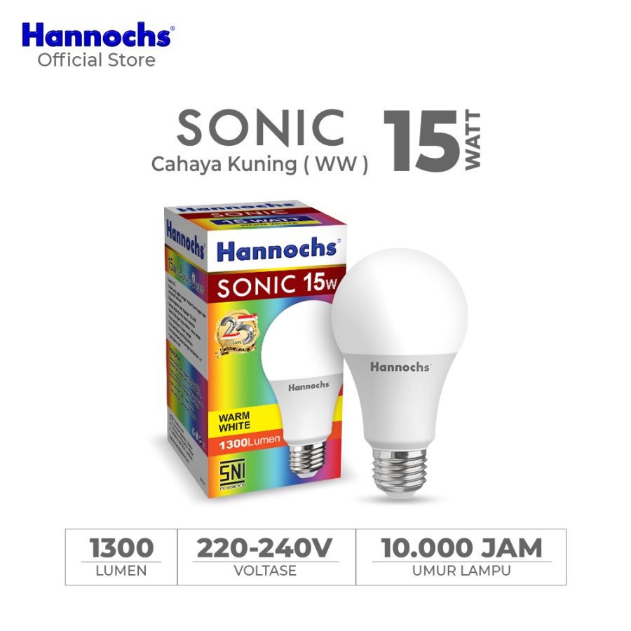 Lampu Led Hannochs Sonic 15 Watt Cahaya Kuning