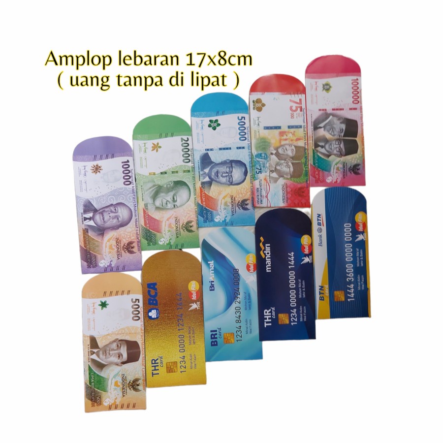

25 PCS AMPLOP LEBARAN TANPA LIPAT MOTIF UANG DAN ATM - AMPLOP JUMBO 7 X 18 CM
