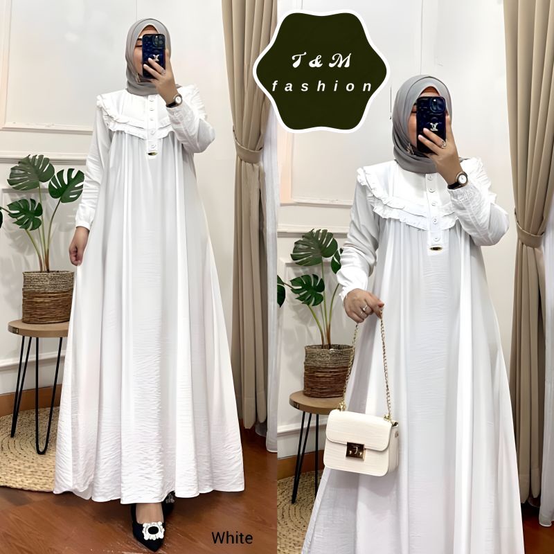 T &amp; M FASHION~MAJUMI DRESS MAXI/GAMIS PREMIUM WANITA TERBARU MATT CRINKLE BAJU KASUAL/SEMI FORMAL WANITA