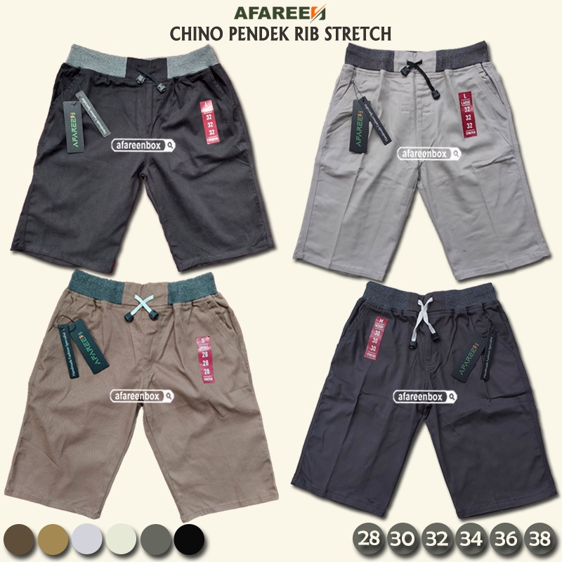 AFAREEN - Celana Chino Pendek Pria Pinggang Kolor Premium Original