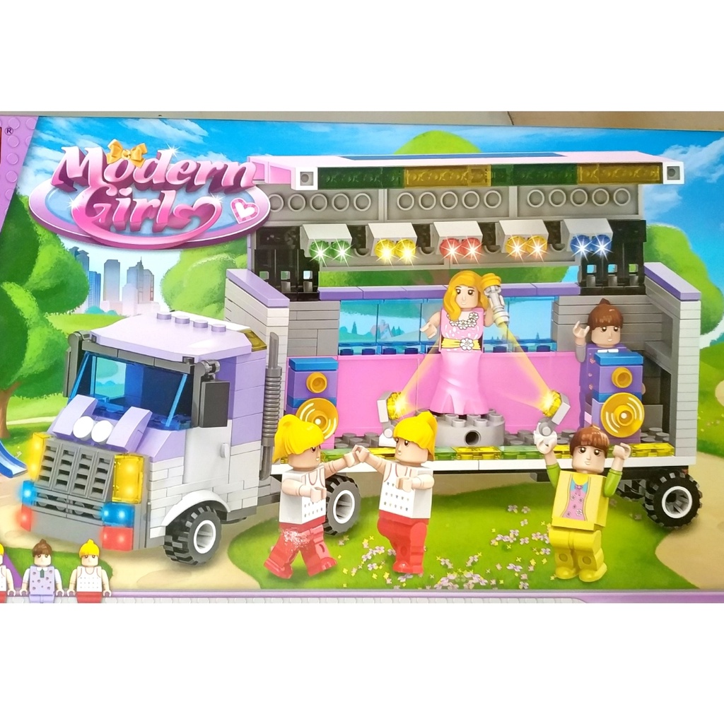 Mainan Blocks Anak Cewe Modern Girl Mobil Carpool Karaoke Block Bricks Bela Bella