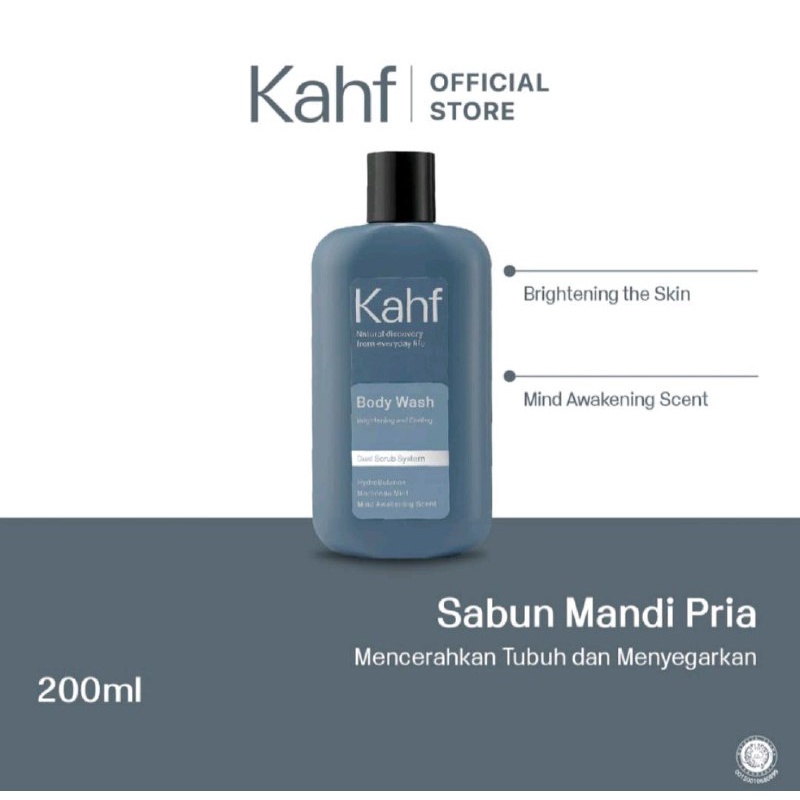 KAHF BODY WASH 200ML BRIGHT &amp; COOL / KAHF SABUN MANDI PRIA /SABUN CAIR
