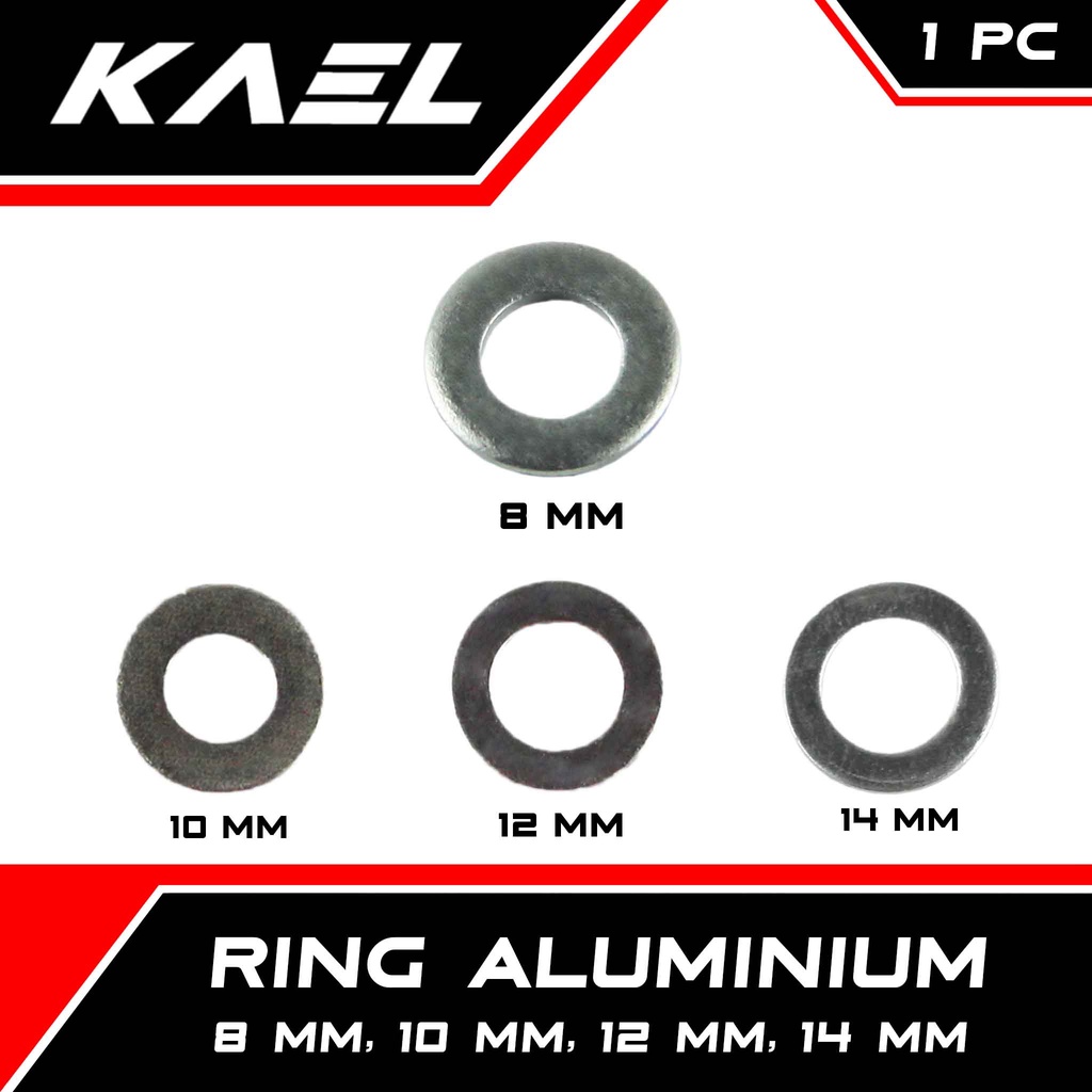 Ring Aluminium 8 mm 10 mm 12 mm 14 mm Alumunium Tutup Oli Gardan Honda Matic