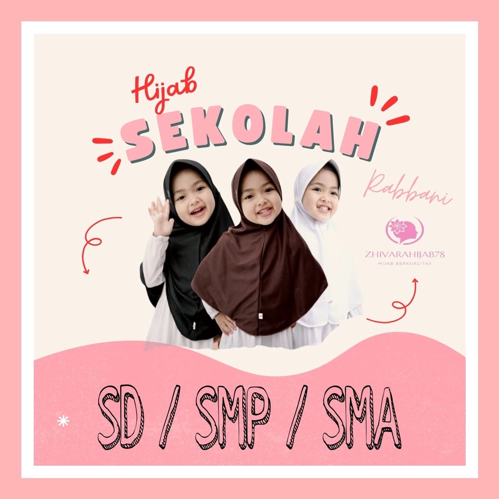 Hijab Sekolah / Hijab Anak Sekolah / Hijab Instan Anak Sekolah Sd/Smp/Sma