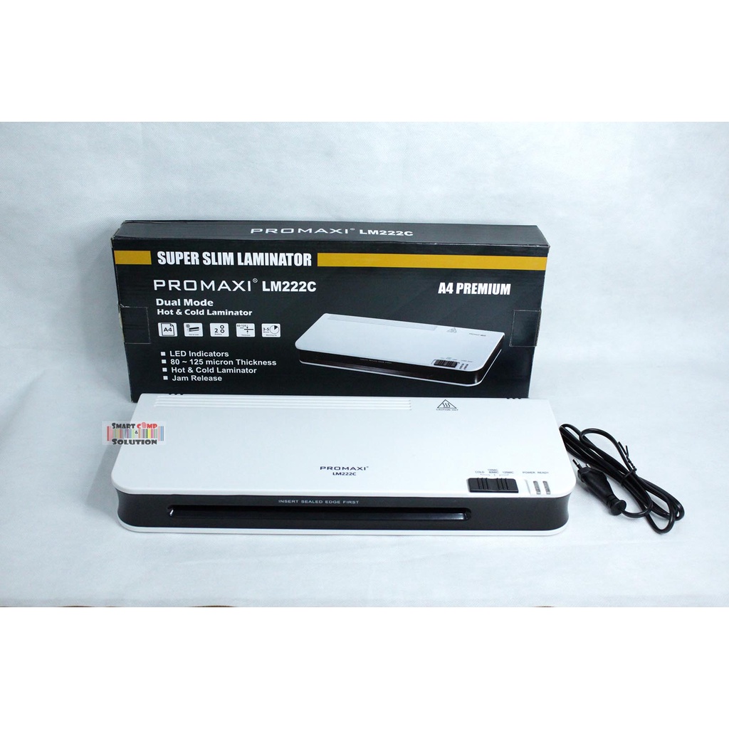 Mesin Laminating A4 &amp; F4 Promaxi LM222C Super Slim Hot Cold Laminator