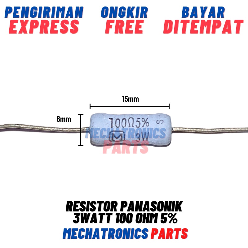 RESISTOR PANASONIK 3WATT 100OHM 5%