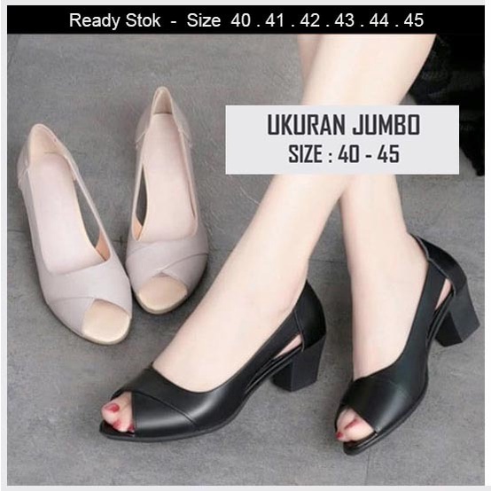 ARSYAVINA LEONA HEELS | Sepatu Wanita Formal Big Size Pantofel Pesta Cewe Import Ukuran Jumbo