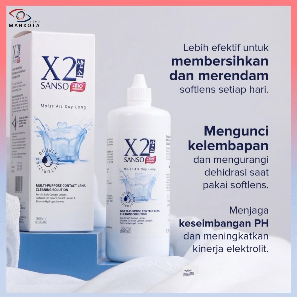 CAIRAN SOFTLENS X2 SANSO 360ML / AIR SOFTLENS / CAIRAN PEMBERSIH SOFTLENS 360 ML