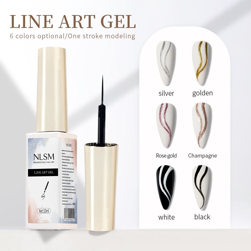 NLSM HOOK LINER GEL POLISH / GEL POLISH INSTANT BRUSH LINER GOOD CONSISTENCY / NAIL ART CHARACTER PAINTING GEL POLISH