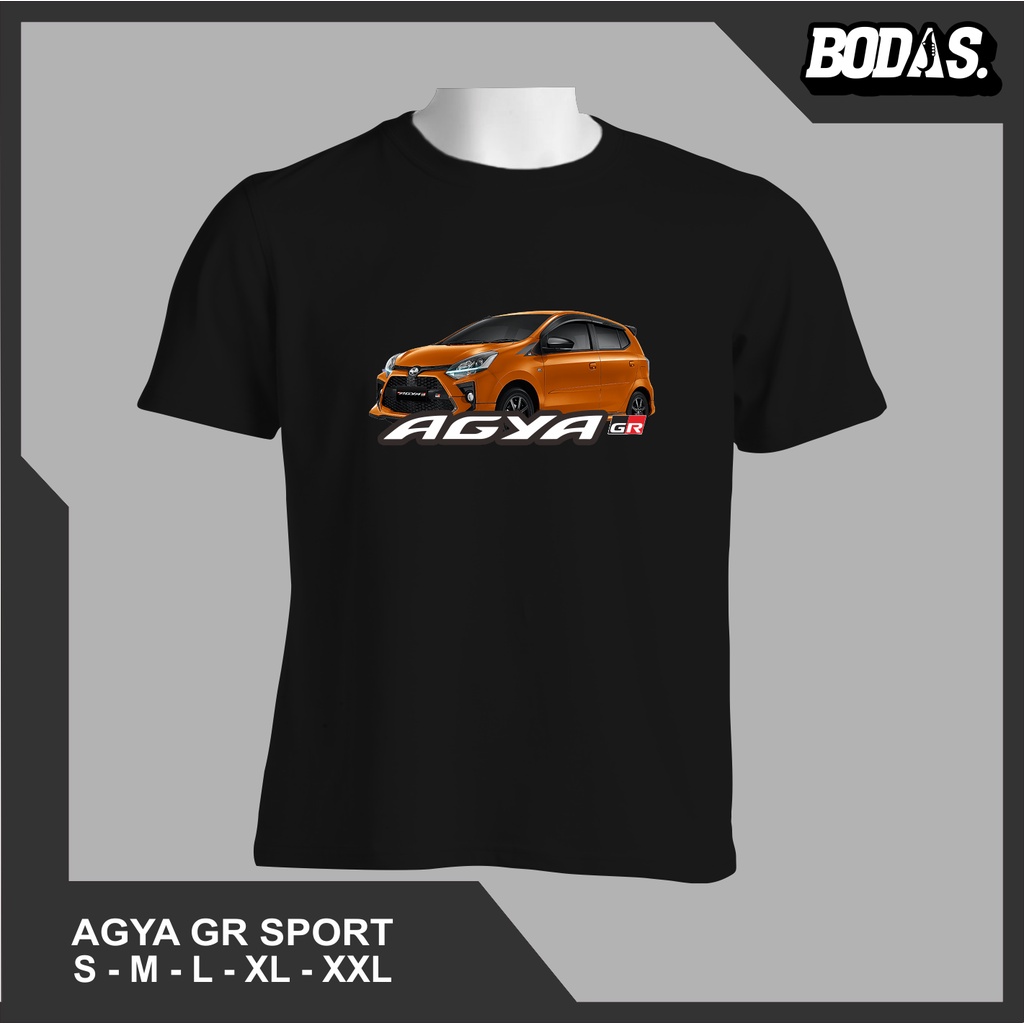 KAOS HITAM DISTRO OTOMOTIF MOBIL TOYOTA AGYA