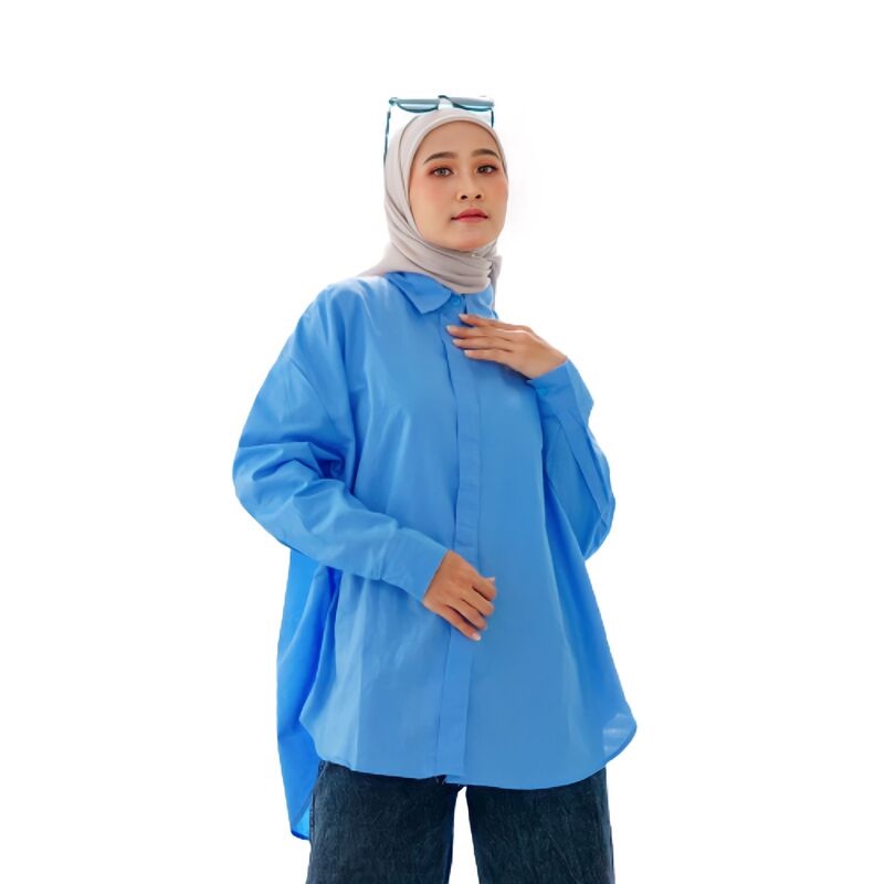 OLIVIA SHIRT KEMEJA WANITA OVERSIZE LINEN / ATASAN LINEN OVERSIZE POCKET / BLOUSE OVERSIZE OLIVIA LI