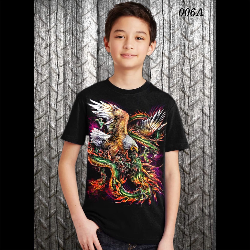 KAOS DISTRO ANAK KEREN MOTIF NAGA ELANG