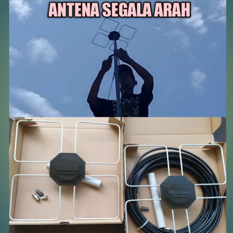 Antena TV digital segala arah, jenis biquad, tanpa harus menggunakan booster
