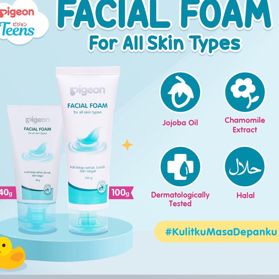 kode 5l5Kz Pigeon Teens Facial Foam for All Skin Types / Sabun Muka / Pembersih Wajah 40ml