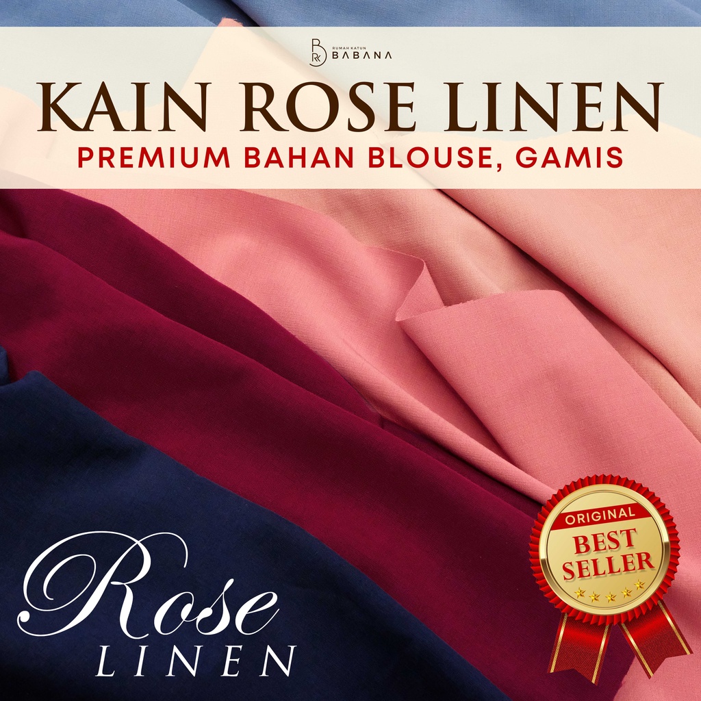 Kain Dress Gamis Sarimbitan Gamis Simpel Polos Warna Rose Linen