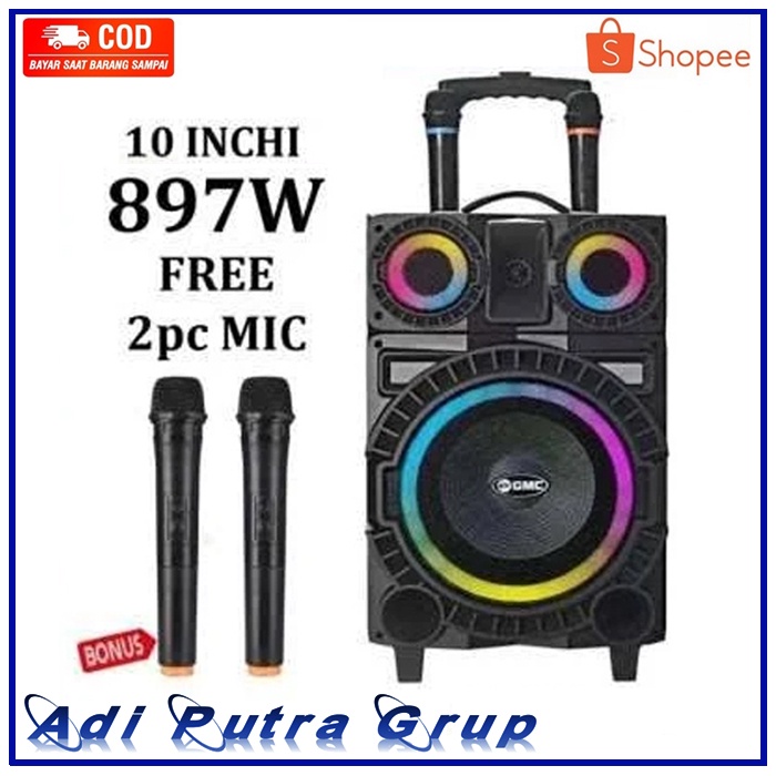 SPEAKER GMC 897W SUARA NGEBAS BLUETOOTH GMC 897W Ukuran 10 inch - SUARA MANTAP