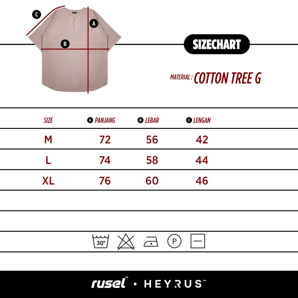 HEYRUS - RUSEL ANSA I Kemeja Koko Pria Katun Lengan Pendek