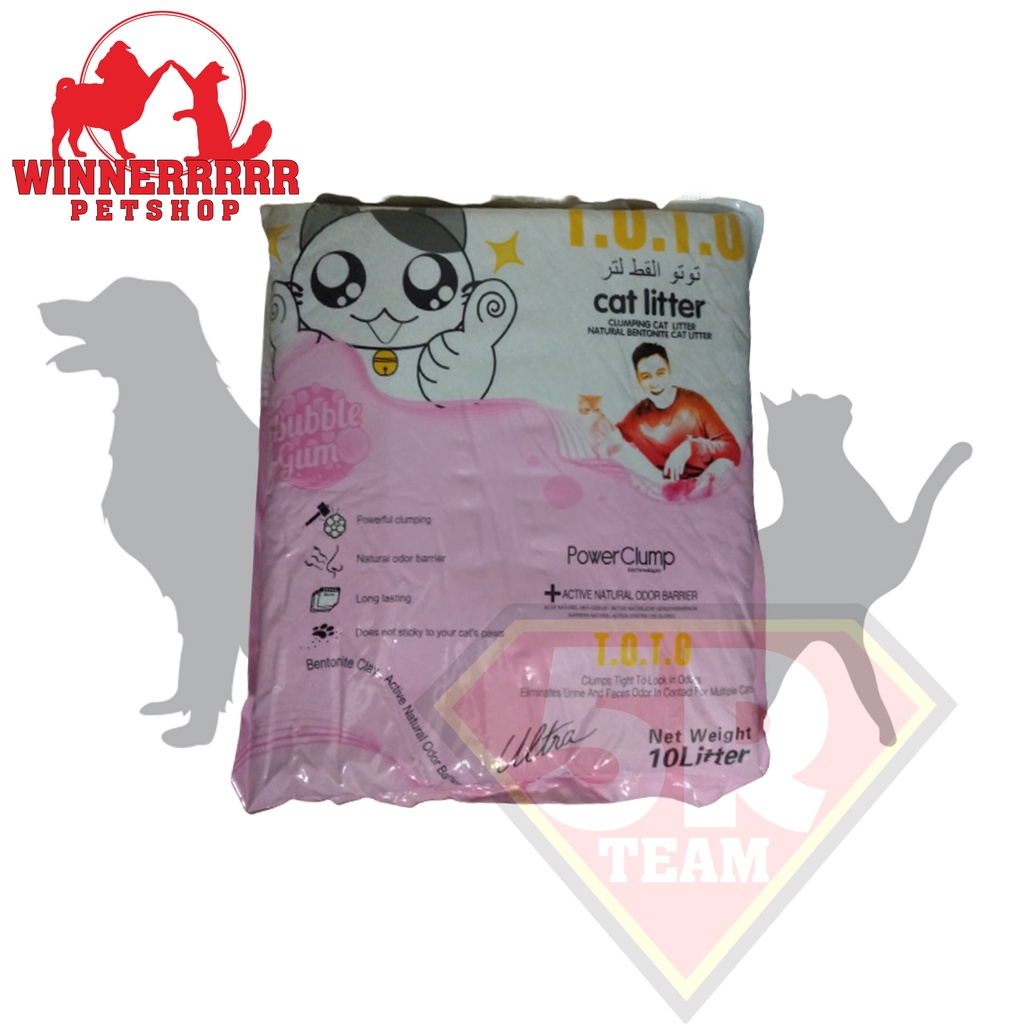 Pasir Toto 10 Liter/Pasir Kucing Toto 10 Liter/Pasir Wangi Kucing 10 L
