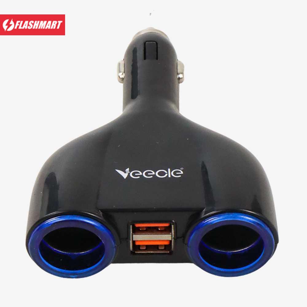 Flashmart USB Car Charger 2 Port dengan 2 Cigarette Plug 130W - KY-512