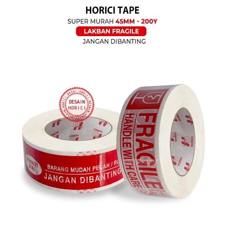 

[ART. 9] HORICI TAPE 45MMx200Y lakban Fragile Jangan di banting Isolasi Mudah Pecah Belah Aneka varian termurah satuan